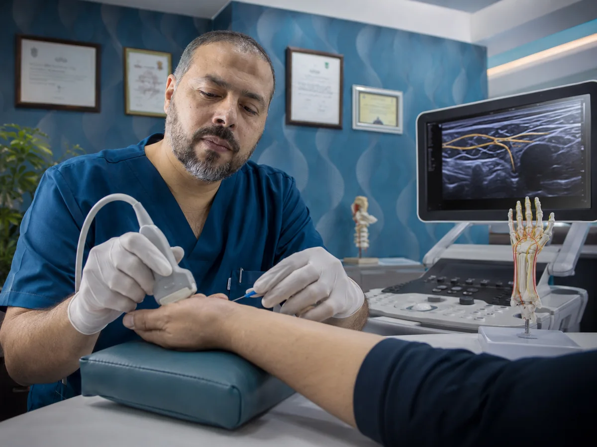 فحص وعلاج الأعصاب الطرفية تحت توجيه الموجات فوق الصوتية